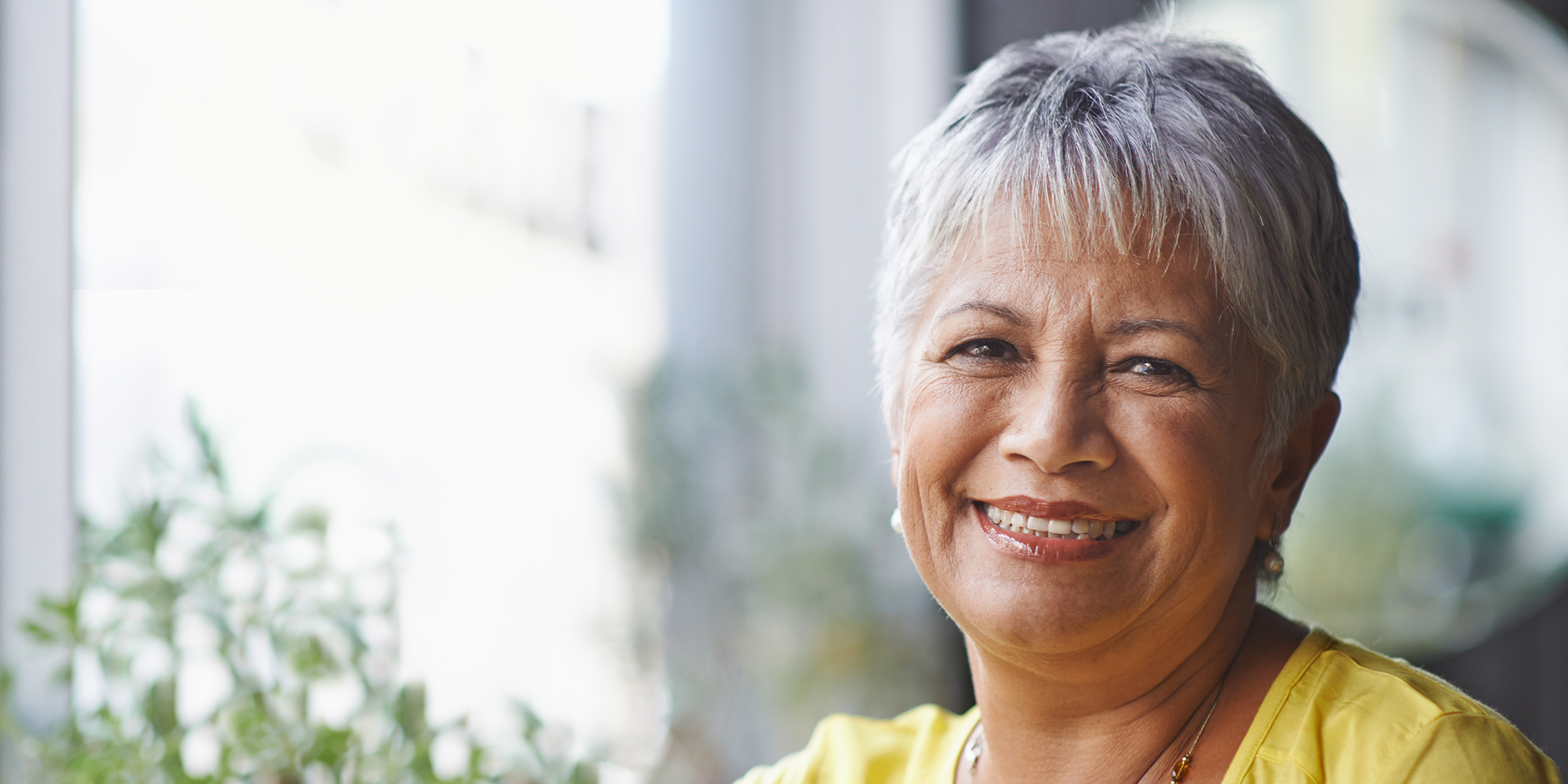 Senior patient enjoying a healthy and confident smile